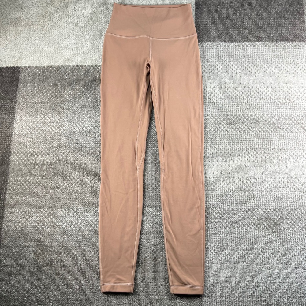 Lululemon Align High Rise Leggings 28 Inseam Tan Brown Nude Yoga Pants Size 4